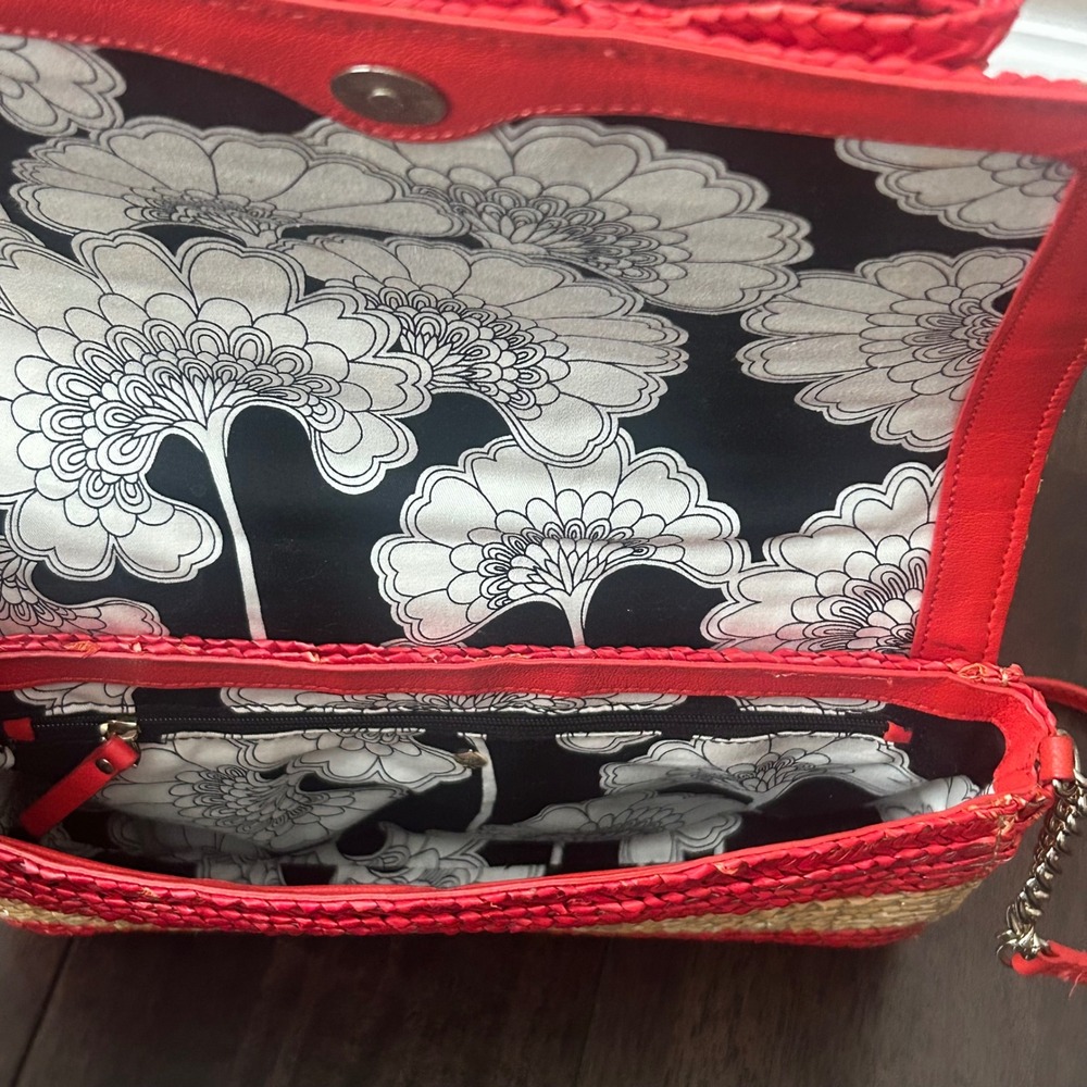 Kate Spade New York Kaley Bow Bridge Wicker Straw Shoulder Bag Clutch - Picture 13 of 15